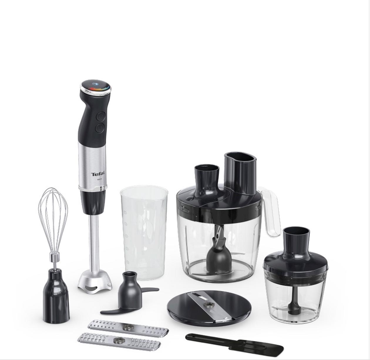 TEFAL - HB67G830 Quickchef+ - Hand Blender - 1000 W - Number of speeds 20 - Turbo mode - Black/Stainless steel