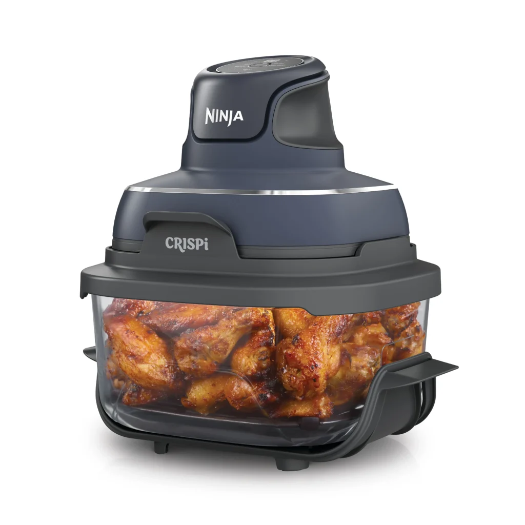 NINJA - 4-in-1 Portable Glass Air Fryer - FN101EUGY Crispi - Power 1700 W - Capacity 3.8 L - Blue/Black