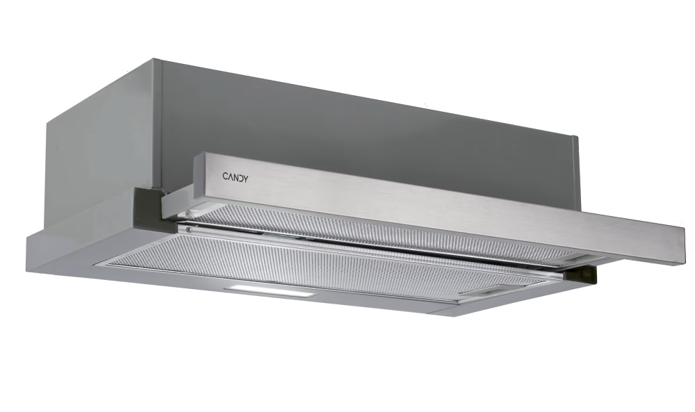 Candy Hood - CBT625/2X/1 - Telescopic - Energy efficiency class B - Width 60 cm - 332 m³/h - Mechanical - LED - Stainless steel