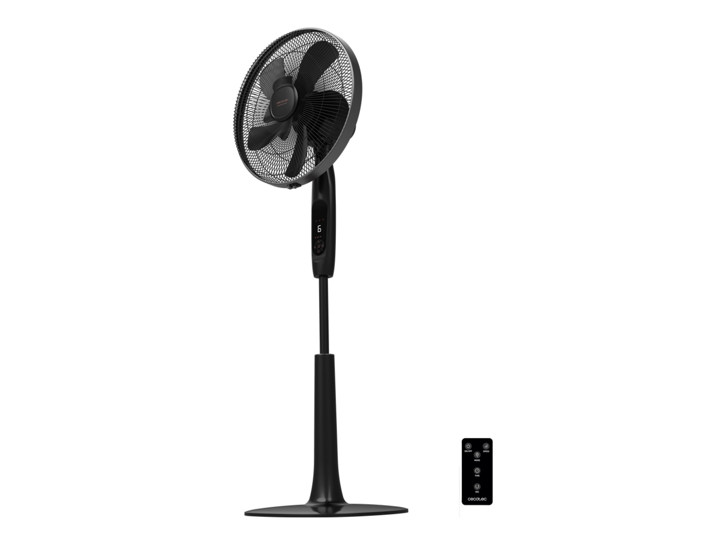 Cecotec EnergySilence 1020 ExtremeConnected - Pedestal Fan - Stand Fan - 60 W - Diameter 40 cm - Number of speeds 6 - Oscillation - Timer - Remote control - Black