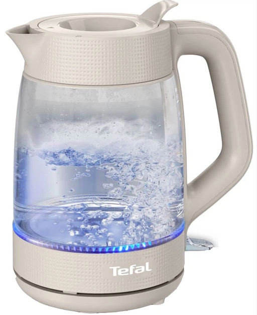 TEFAL Kettle - KO2G0BE0 - 2000 W - Electric - 1.7 L - Glass - 360° rotational base - Grey/Transparent