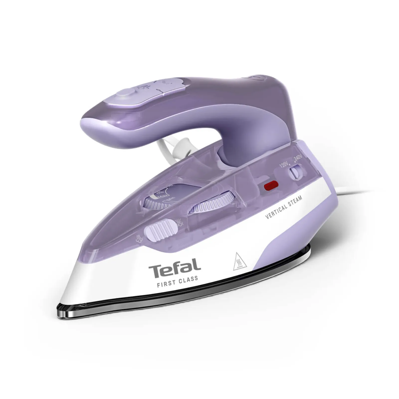TEFAL First Class DB1612E0 - Steam Travel Iron - 1000 W - Continuous steam 10 g/min - Steam boost performance 45 g/min - White/Purple