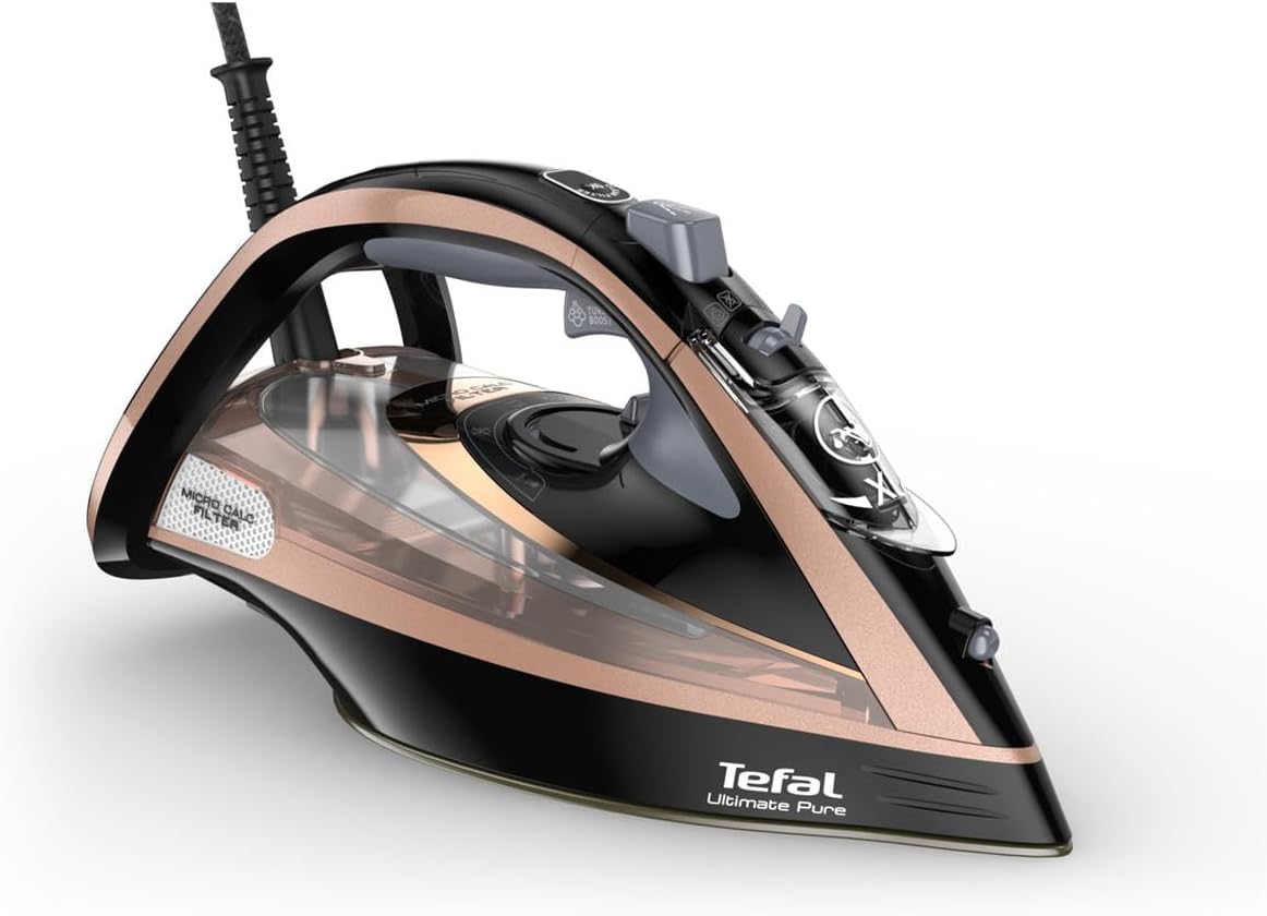 TEFAL - Steam Iron - FV9845 - Steam Iron - 3200 W - Water tank capacity 350 ml - Continuous steam 60 g/min - Black/Rose Gold
