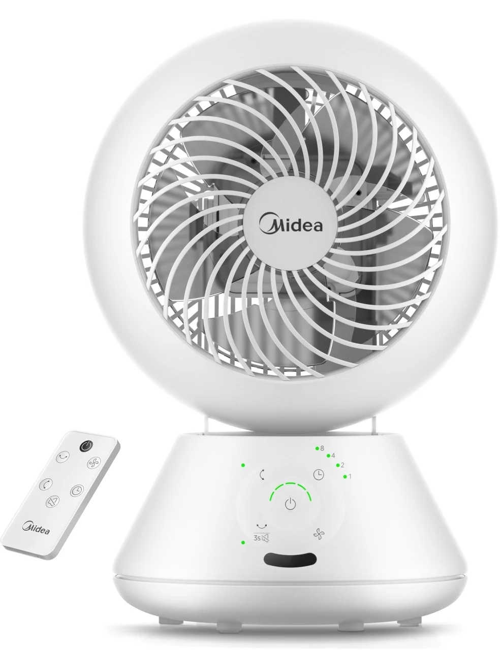 Midea - Fan - MDF24JRW TurboForce - Table Fan - Number of speeds 5 - Oscillation - Remote control - White