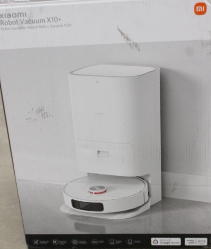 SALE OUT. Xiaomi Robot Vacuum X10+ EU - Xiaomi Robot Vacuum - X10+ EU - Wet&Dry - Operating time (max) 120 min - Lithium Ion - 5200 mAh - Dust capacity 0.35 L - 4000 Pa - White - Battery warranty 22 month(s) - ITEM USED, DIRTY AND SCRATCHED POWER STATION