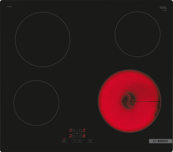 Bosch - Hob - PKE611BA2E Series 4 - Vitroceramic - Number of burners/cooking zones 4 - Touch - Black