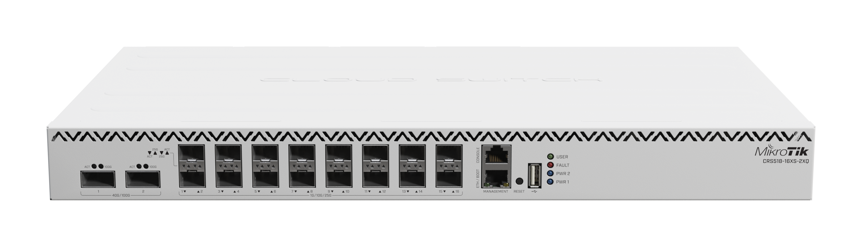 MikroTik - Cloud Router Switch with RouterOS L5 license - 518-16XS-2XQ-RM