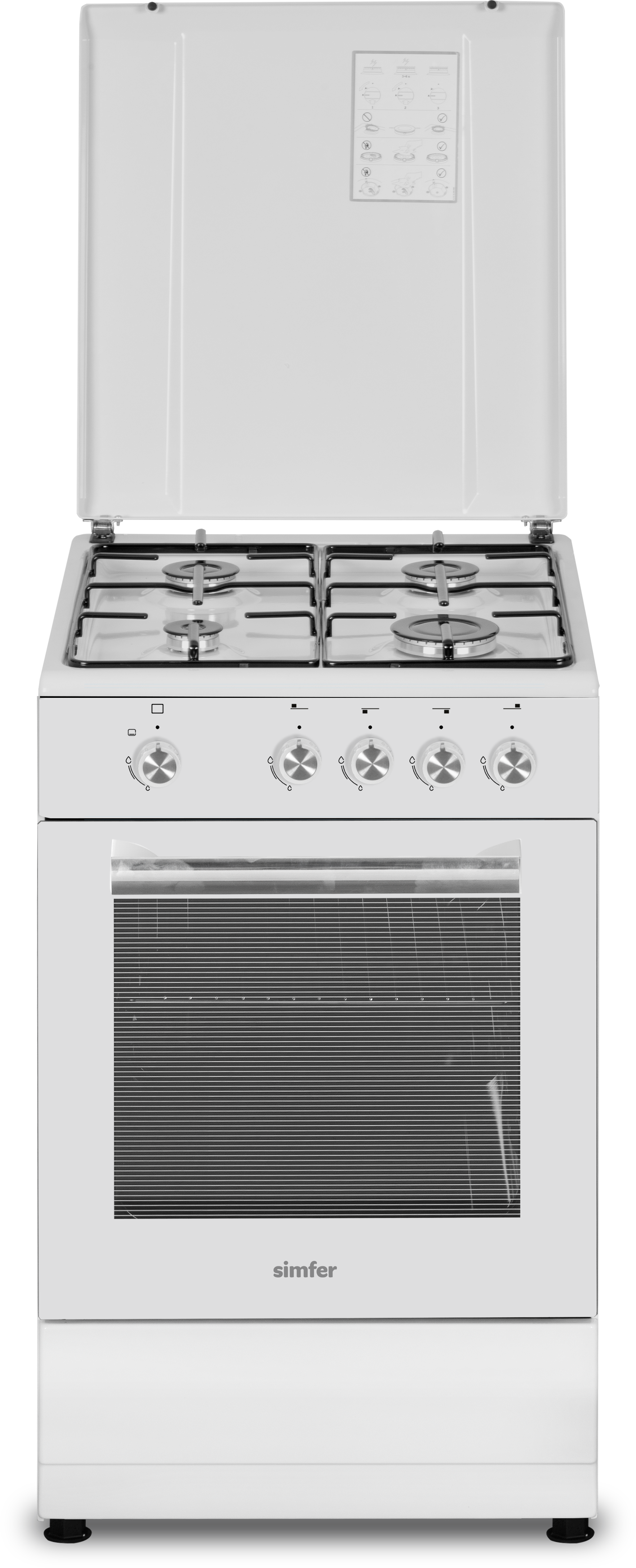 Simfer - Cooker - 4401SGRBB.1 - Hob type Gas - Oven type Gas - White - Width 50 cm - Depth 55 cm - 49 L
