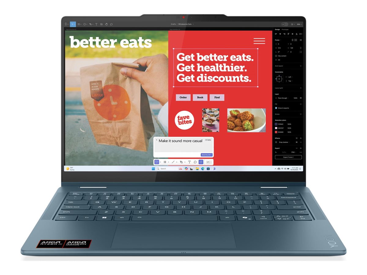 Lenovo Yoga 7 2-in-1 14AKP10 14 WUXGA Touch AMD AI R5 340/16GB/512GB/AMD Radeon 840M Graphics/WIN11 Home/ENG Backlit kbd/Tidal Teal/2Y Warra - Lenovo Yogsa (w/o 65W power adapter) 7 2-in-1 14AKP10 - Tidal Teal - 14 " - OLED - Touchscreen - WUXGA - 1920 x 