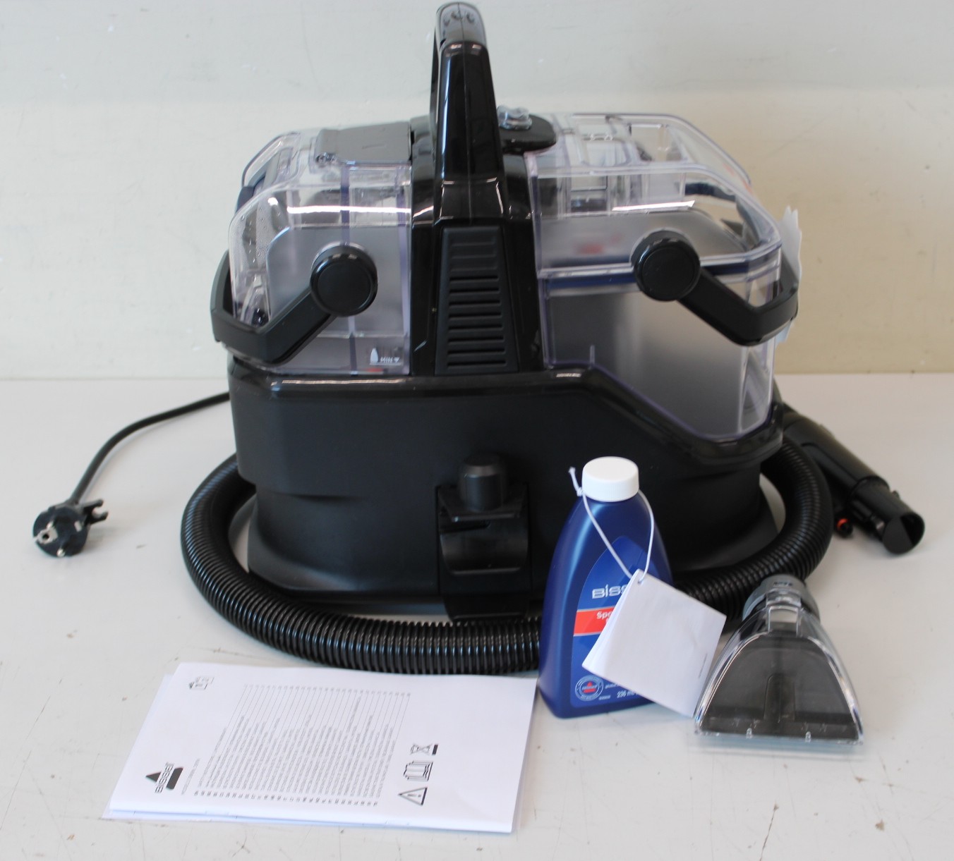SALE OUT. Bissell SpotClean C9 Select Portable Carpet & Upholstery Cleaner - Bissell Portable Carpet and Upholstery Cleaner - SpotClean C9 Select - Corded operating - Washing function - 400 W - 24 month(s) - 25.9 V - Black/Warm White/Silver - USED, SCRATC