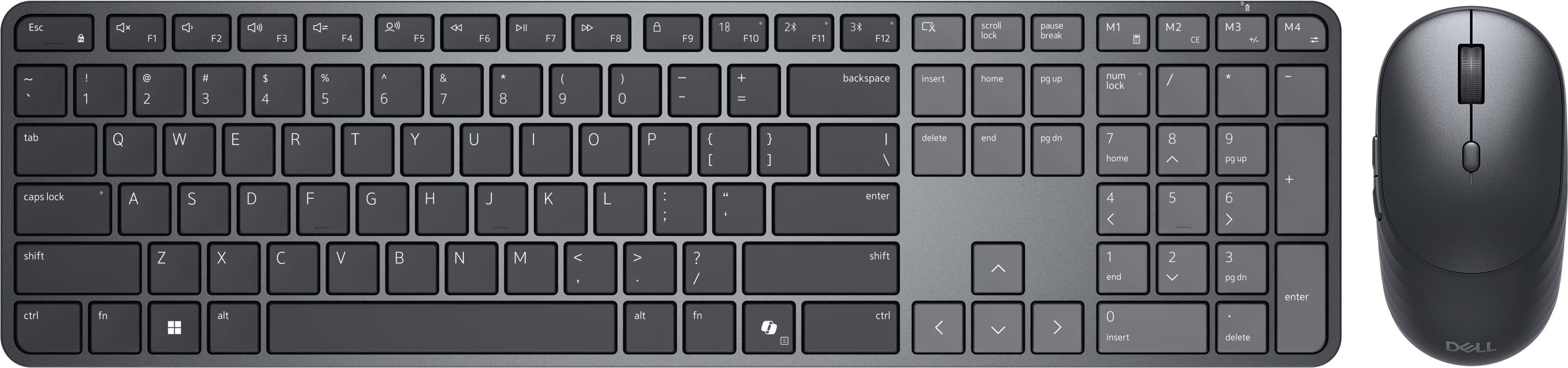 Dell Pro 7 Slim Keyboard and Mouse - KM726 - Keyboard and Mouse Set - Wireless - Mouse included - Estonian - Bluetooth - Wireless connection - Black