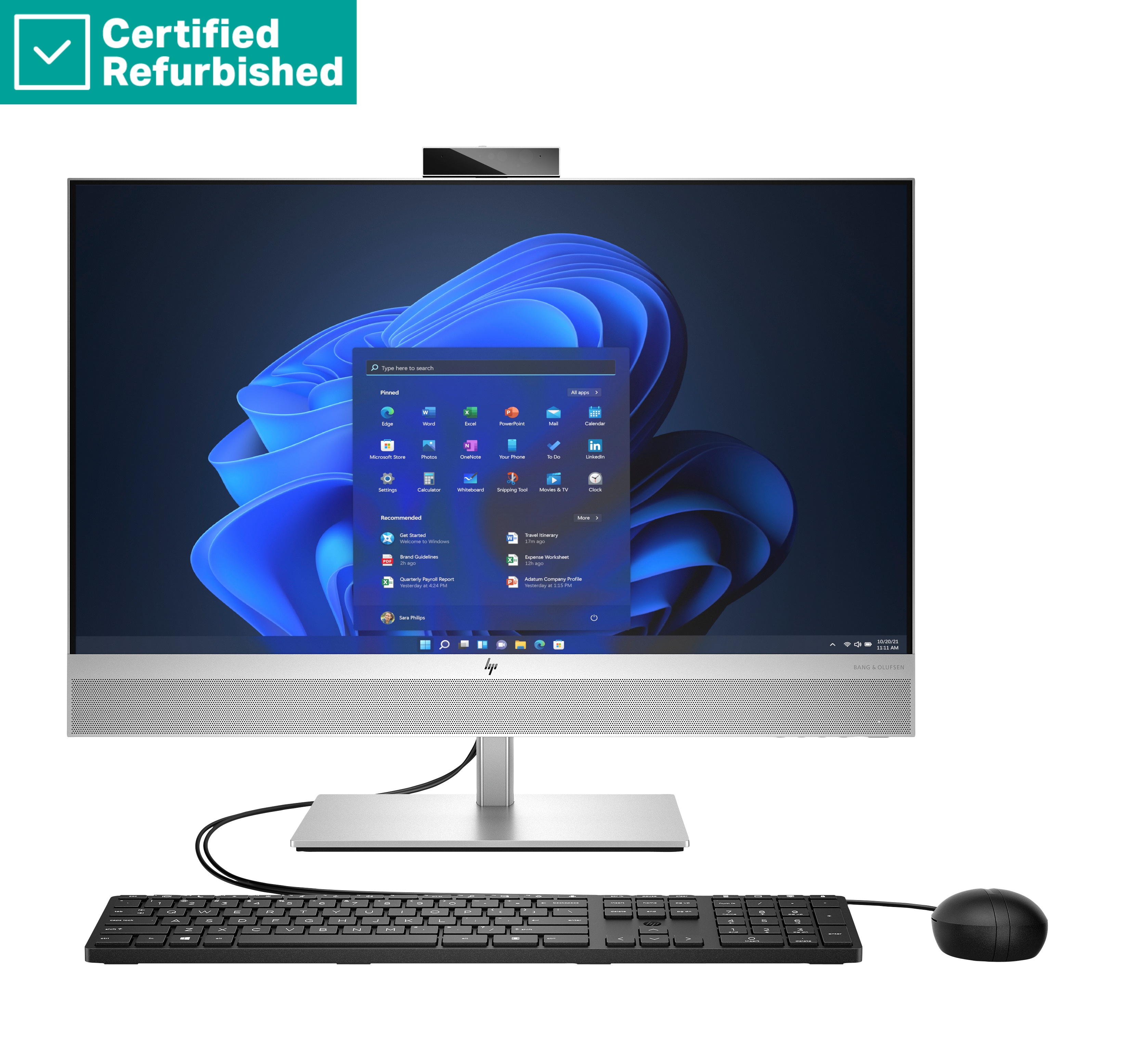 RENEW SILVER HP Elite 870 G9 AIO All-In-One 27 - i7-14700, 16GB, 512GB SSD, 27 QHD Non-Touch AG, FPR, Height Adjustable, Win 11 Pro, 1 years