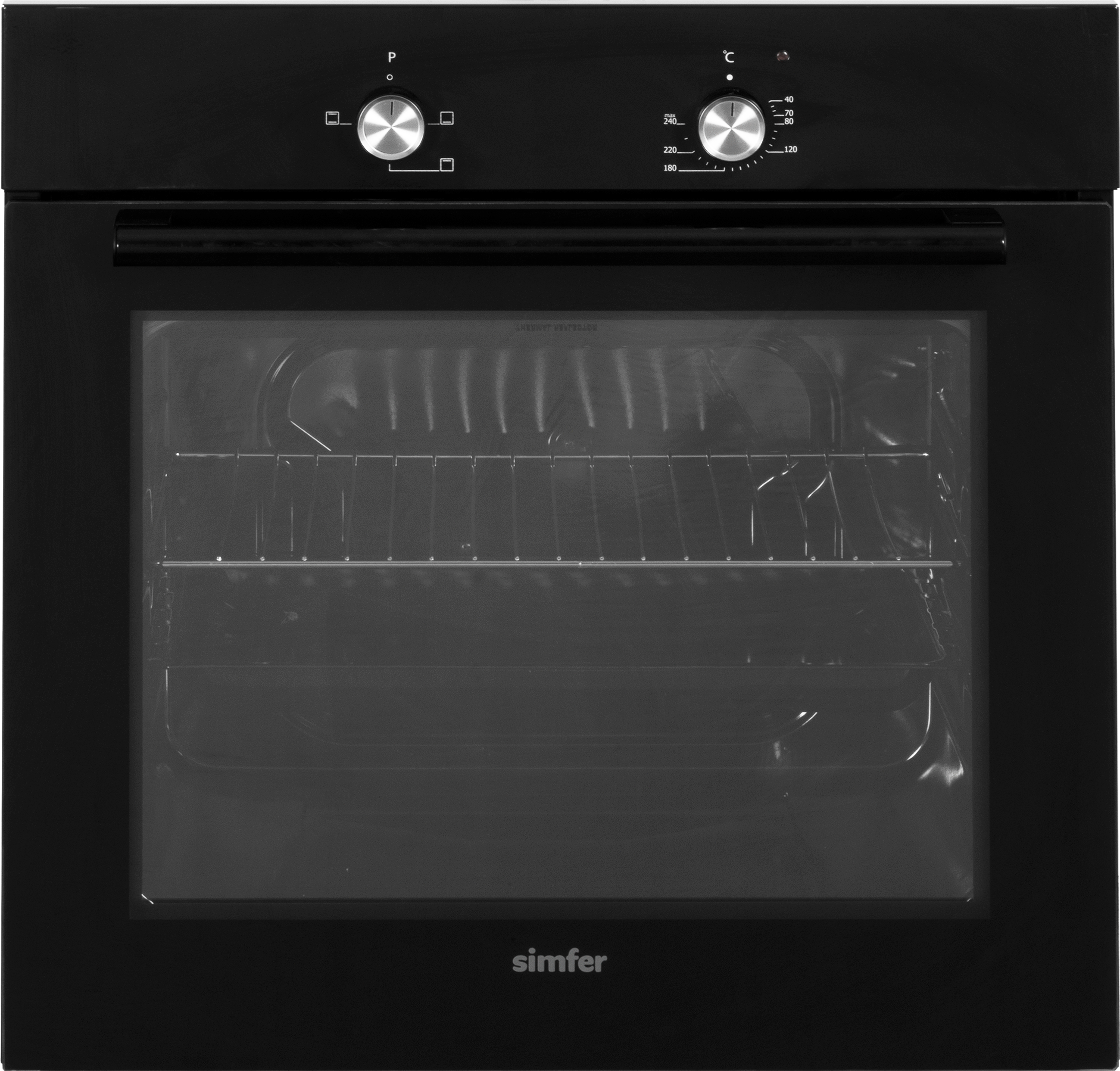 Simfer - Oven - 8004AERSP - 62 L - Electric - Manual - Mechanical control - Height 60 cm - Width 60 cm - Black
