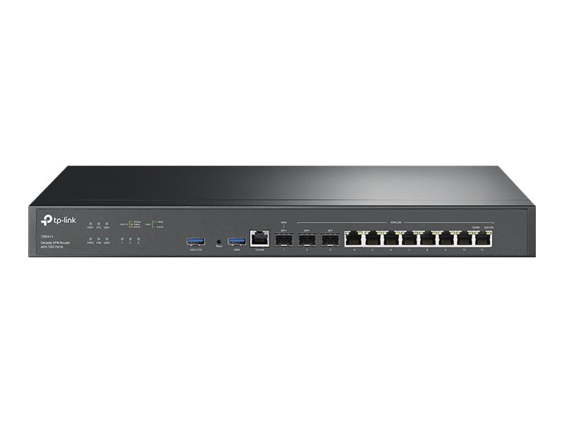 TP-LINK - Omada VPN Router with 10G Ports - ER8411 - 10/100/1000 Mbit/s - Ethernet LAN (RJ-45) ports 8 - Mesh Support No - MU-MiMO No - 4G