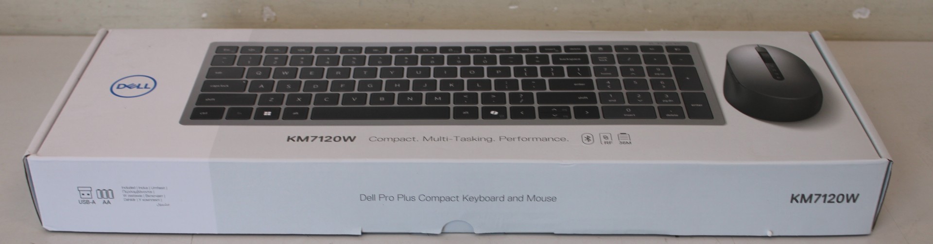 SALE OUT. Dell Keyboard and Mouse KM7120W Wireless Russian - Dell - Keyboard and Mouse - KM7120W - Keyboard and Mouse Set - Wireless - Batteries included - Bluetooth - Wireless connection - Russian - Titan Gray - DEMO, SCRATCHED