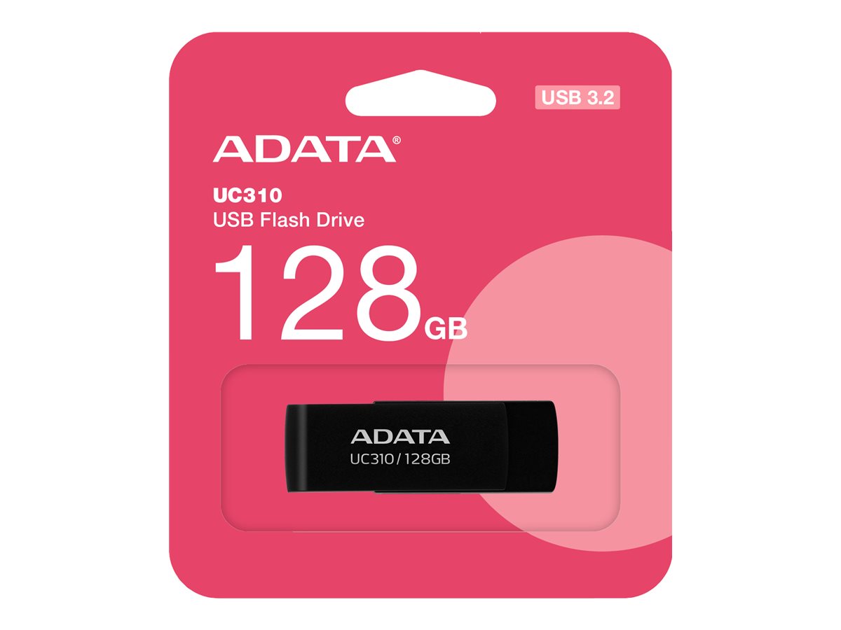 ADATA - USB Flash Drive - UC310 - 128 GB - USB 3.2 Gen1 - Black