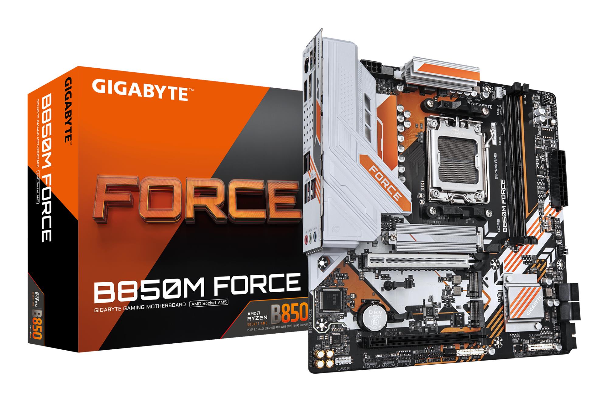 Mainboard|GIGABYTE|AMD B850|Socket AM5|micro ATX|RAM DDR5-SDRAM|2xSlots|3xNumber of M.2 (M) slots|B850MFORCE1.1