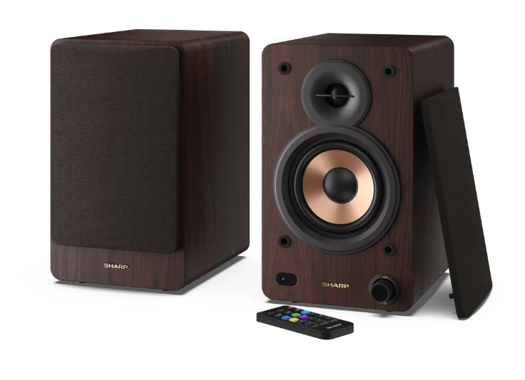 Sharp CP-SS30 Bookshelf Speakers, Brown - Sharp - Speakers - CP-SS30(BR) Bookshelf - 60 W - Bluetooth - Wireless connection - Brown