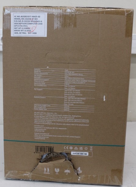 SALE OUT. Deepcool CG330 3F MINI TOWER CASE, White - Deepcool Case - CG330 3F WH - White - Micro ATX - DAMAGED PACKAGING