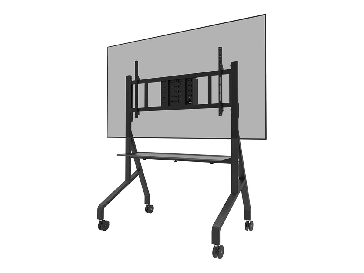 Neomounts Floor stand - FL50-575BL1 TV trolley - Adjustable Height - 65-110 " - Maximum weight (capacity) 125 kg - Black