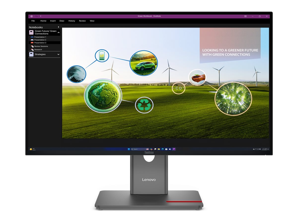 Lenovo - ThinkVision - P27Q-40 - 27 " - IPS - 16:9 - 120 Hz - 4 ms - 350 cd/m² - HDMI ports quantity 1 - Eclipse black - Warranty 36 month(s)