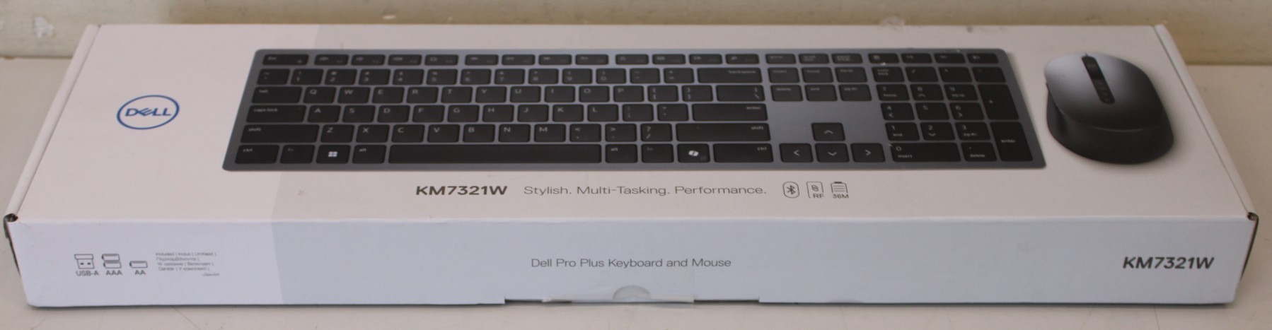 SALE OUT. Dell - Premier Multi-Device Keyboard and Mouse - KM7321W - Keyboard and Mouse Set - Wireless - Batteries included - Wireless connection - US - Titan grey - REFURBISHED