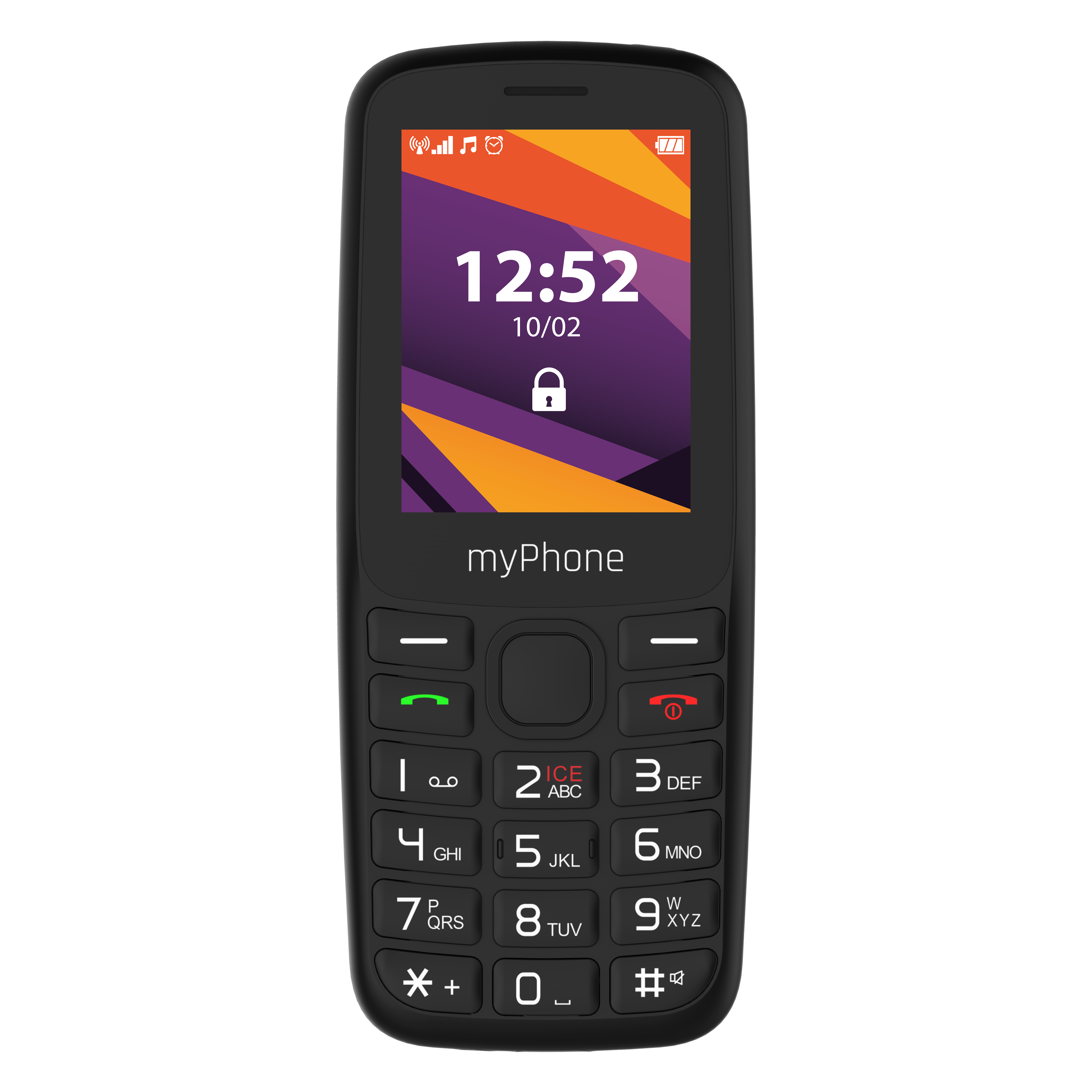 myPhone 6410 LTE - Black - 2.4 " - TFT - 64 MB - 128 MB - Dual SIM - Nano SIM - USB version Type-C - Built-in camera - Main camera resolution 0.3 MP - 1400 mAh