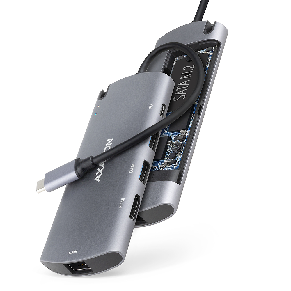 AXAGON SuperSpeed USB-C Combo 6in1 Hub - HMC-6M2