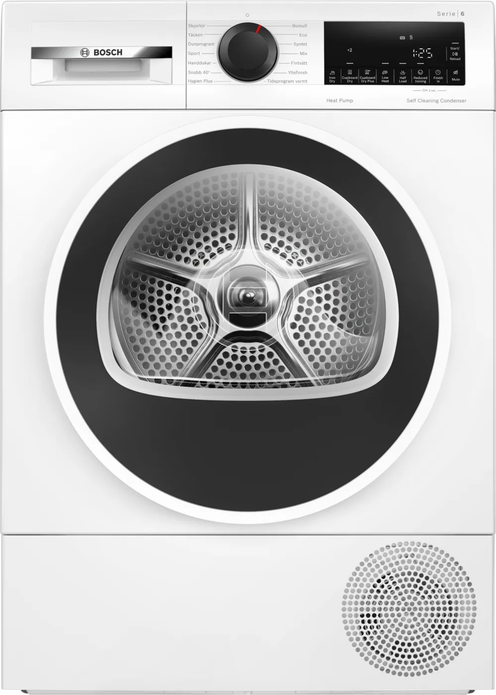 Bosch Dryer Machine with Heat Pump - WQG2450ISN - Energy efficiency class Class D - Front loading - 9 kg - LCD - Depth 61.3 cm - White