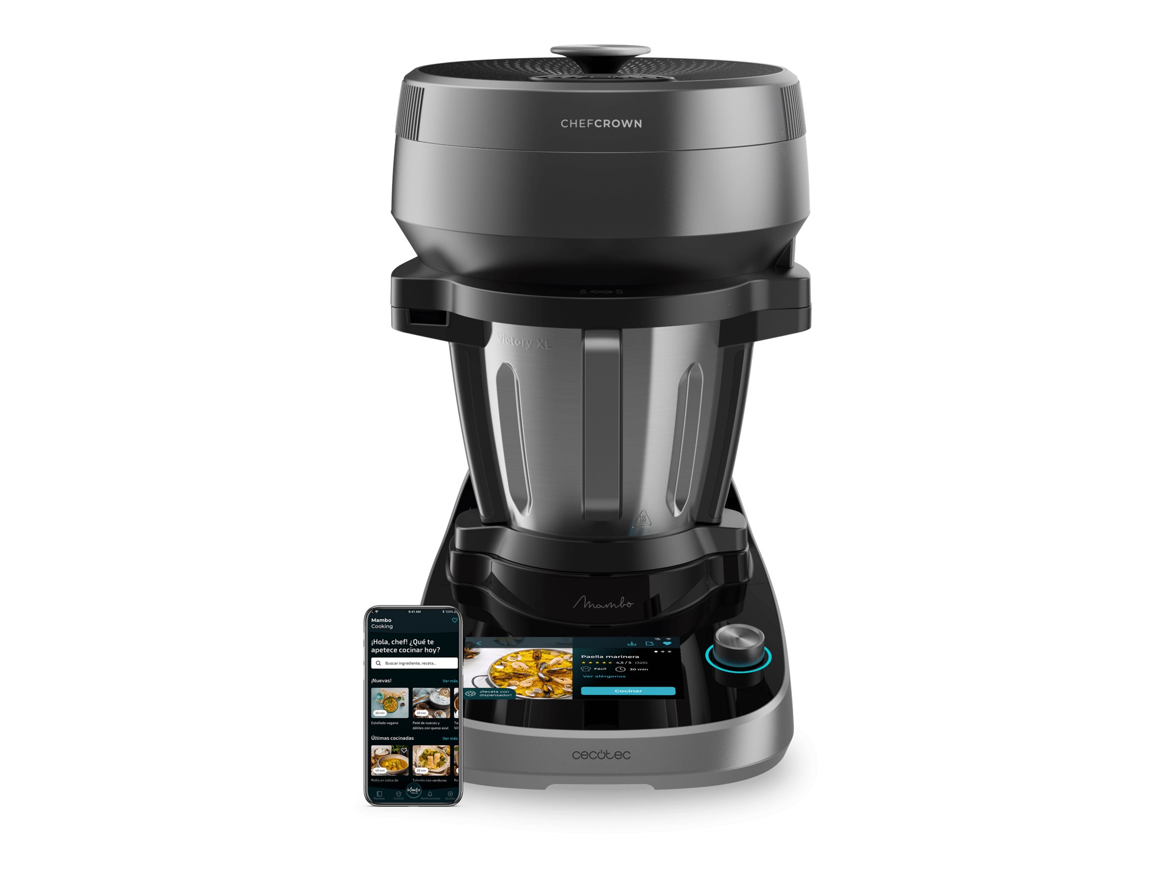Cecotec Mambo CooKing Victory - Multifunctional Robot - 1700 W - Number of speeds 19 - Bowl capacity 4.5 L - Black/Grey