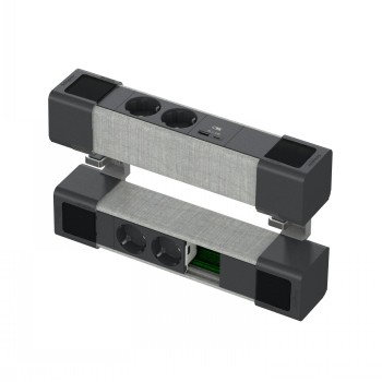 SCHNEIDER ELECTRIC UNICA SYSTEM+ DESK UNIT 4XSCHUKO+USBA/C+RJ OPT, ANTHR/GREY