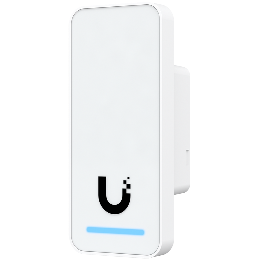 UniFi Access 2nd generation compact indoor/outdoor reader for organizations, with integrated welcome speaker and LED flash