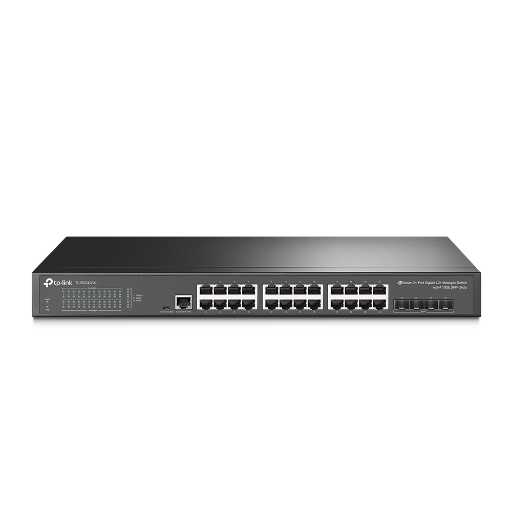 TP-LINK - 24-Port 10/100/1000Mbps Desktop Network Switch - SG3428X - Managed L2+ - Rackmountable - SFP+ ports quantity 4 - Power supply type External