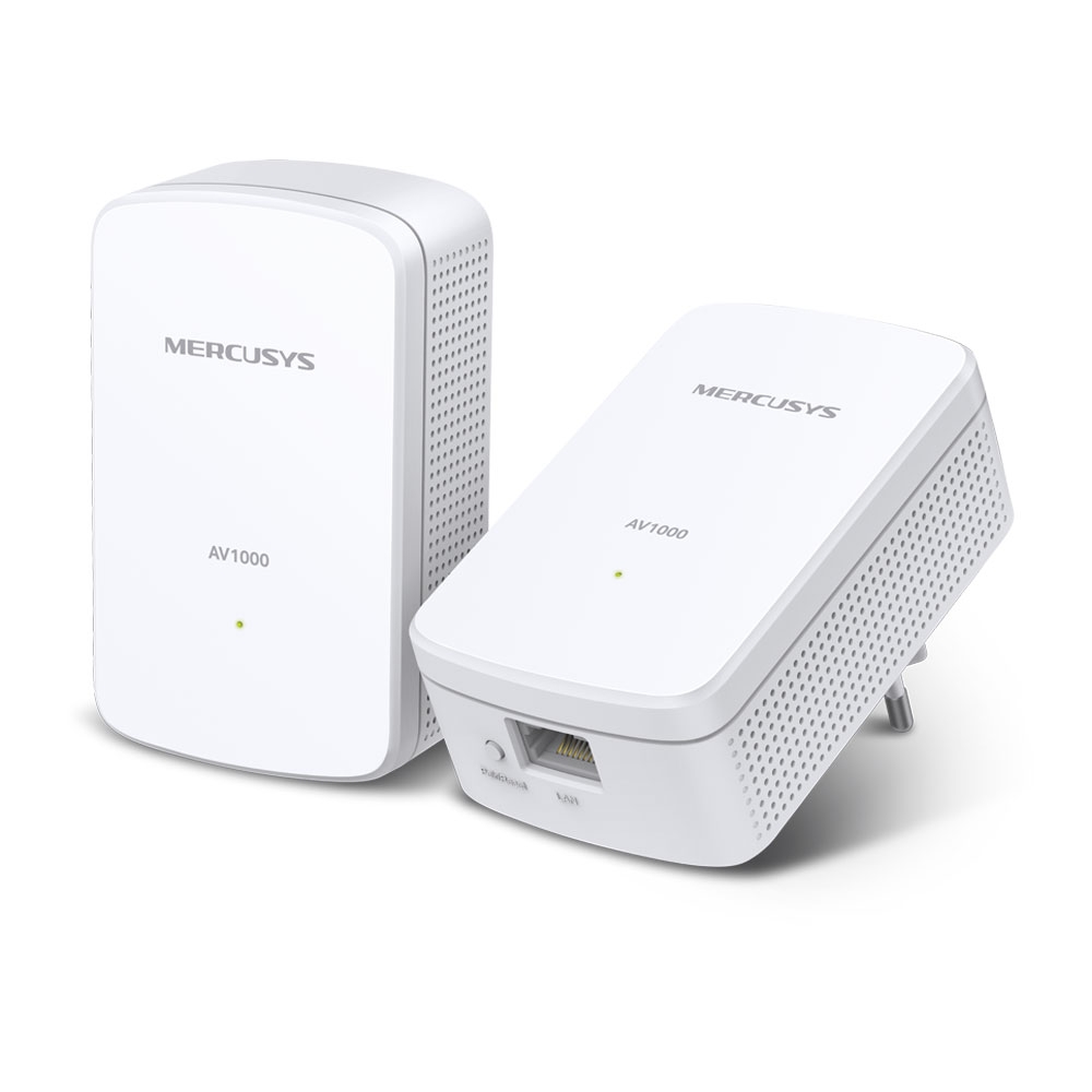 Mercusys - AV1000 Gigabit Powerline Starter Kit - MP500 KIT - 1000 Mbit/s - Ethernet LAN (RJ-45) ports 1