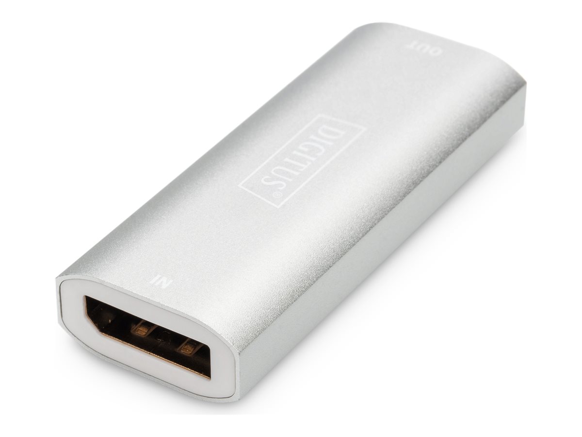 Digitus - 8K DP Repeater 30 m - DS-55524 - The repeater allows you to extend a DP signal to up to 30 m. This corresponds to the VESA DisplayPort Standard 1.4. It supports resolutions up to 8K/30Hz. Power supply is provided via USB using the enclosed cable