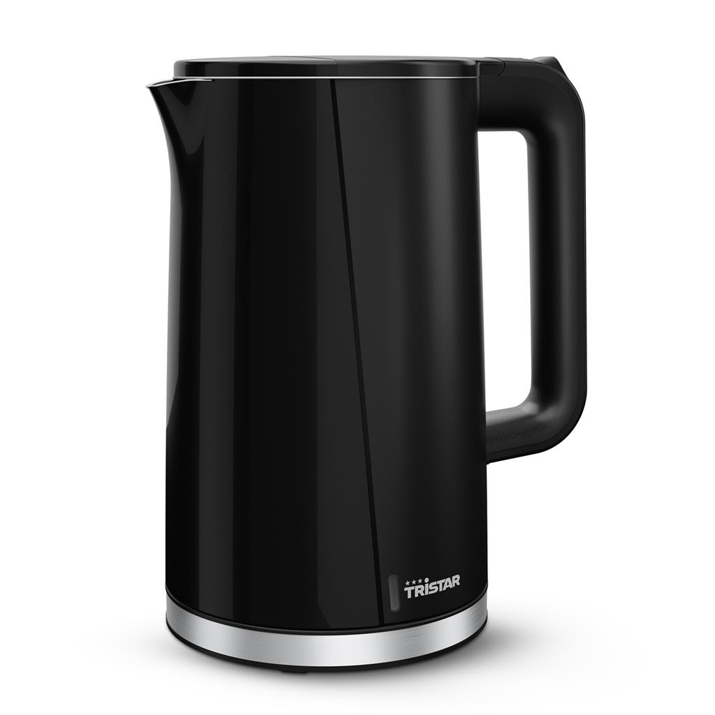 Tristar Double Walled Kettle - WK-3407 - Electric - 2200 W - 1.7 L - Plastic - 360° rotational base - Black