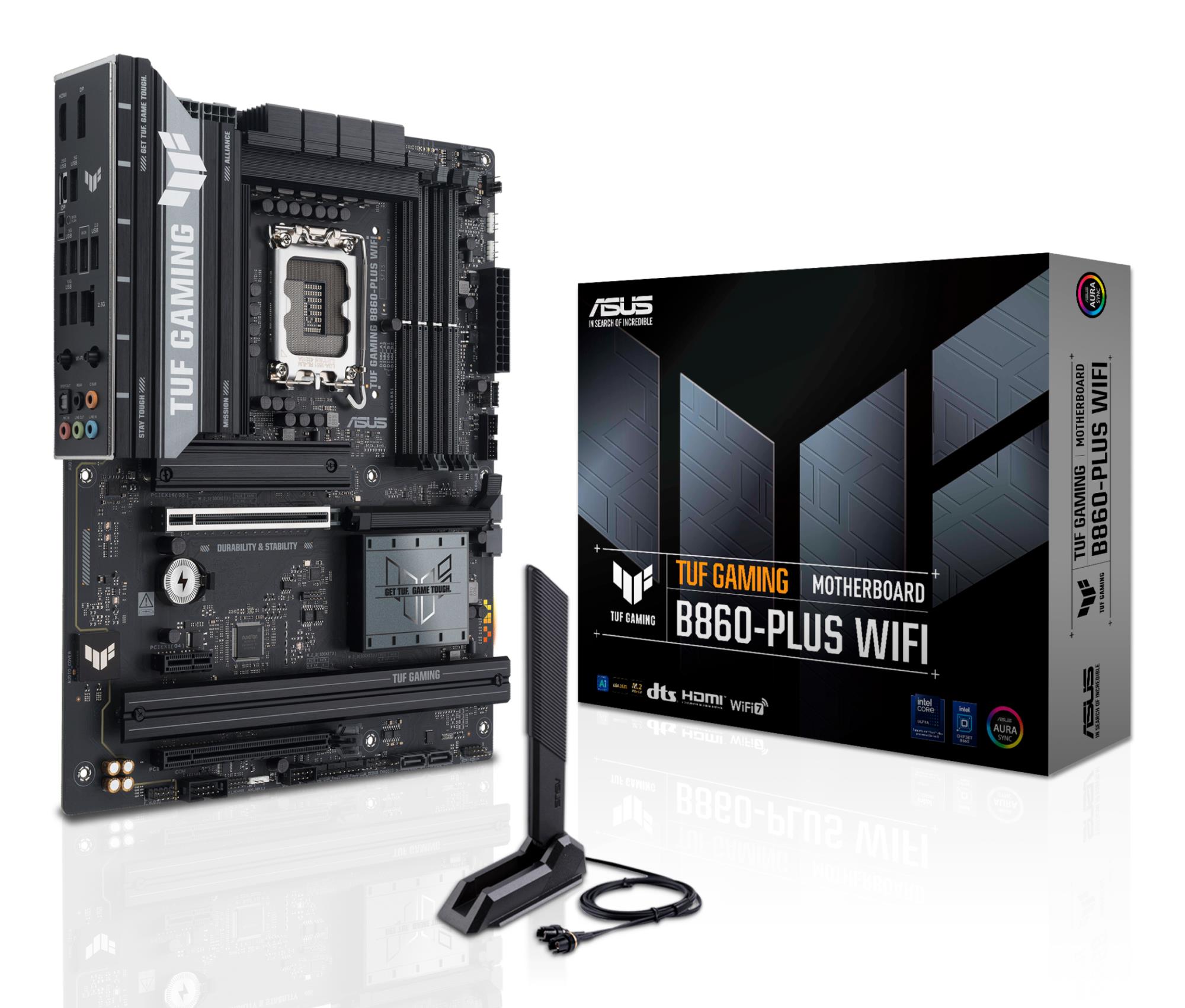 Mainboard|ASUS|Intel B860 Express|LGA1851|ATX|Memory DDR5|Memory slots 4|1xPCI-Express 4.0 1x|1xPCI-Express 4.0 16x|1xPCI-Express 5.0 16x|3xM.2|1xHDMI|1xDisplayPort|2xUSB 2.0|3xUSB 3.0|2xUSB 3.2|1xUSB-C|1xOptical S/PDIF|1xRJ45|5xAudio port|TUFGAMINGB860-P