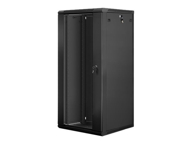 Lanberg - Rack cabinet 19" wall-mount 27U/600x600 (flat pack) - WF01-6627-10B - Black