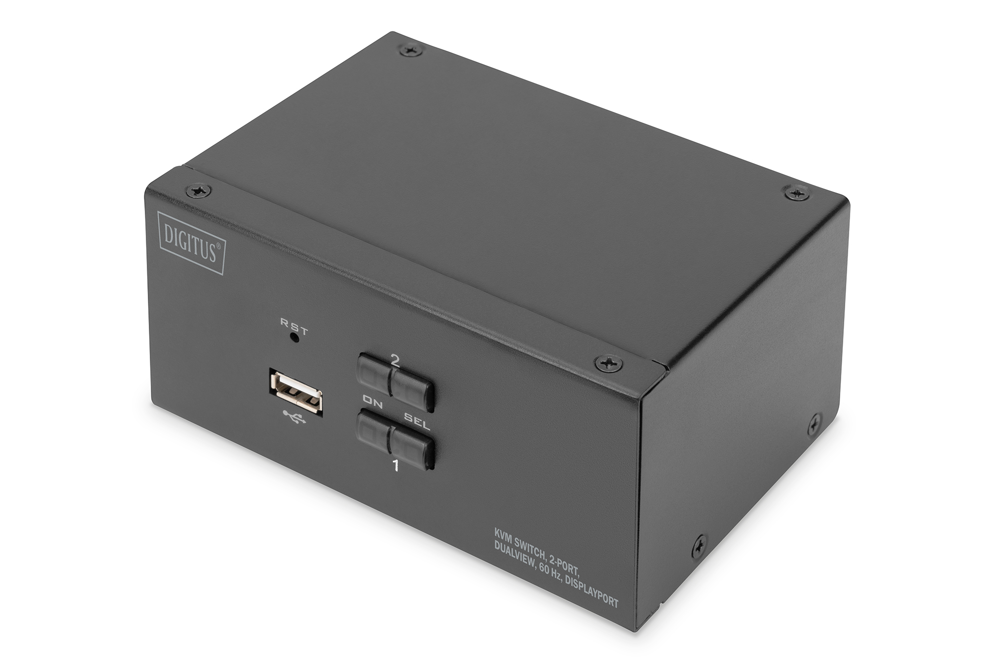 Digitus - KVM Switch, 2-Port, Dual Display, 4K, DisplayPort - DS-12862