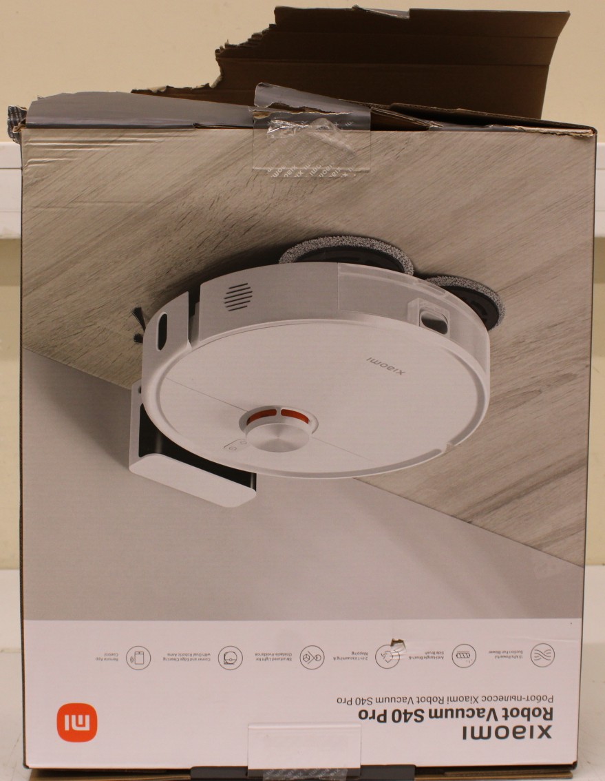 SALE OUT. Xiaomi Robot Vacuum S40 Pro EU - Xiaomi Robot Vacuum S40 Pro EU - Wet&Dry - 5200 mAh - Dust capacity 0.43 L - 15000 Pa - White - DAMAGED PACKAGING