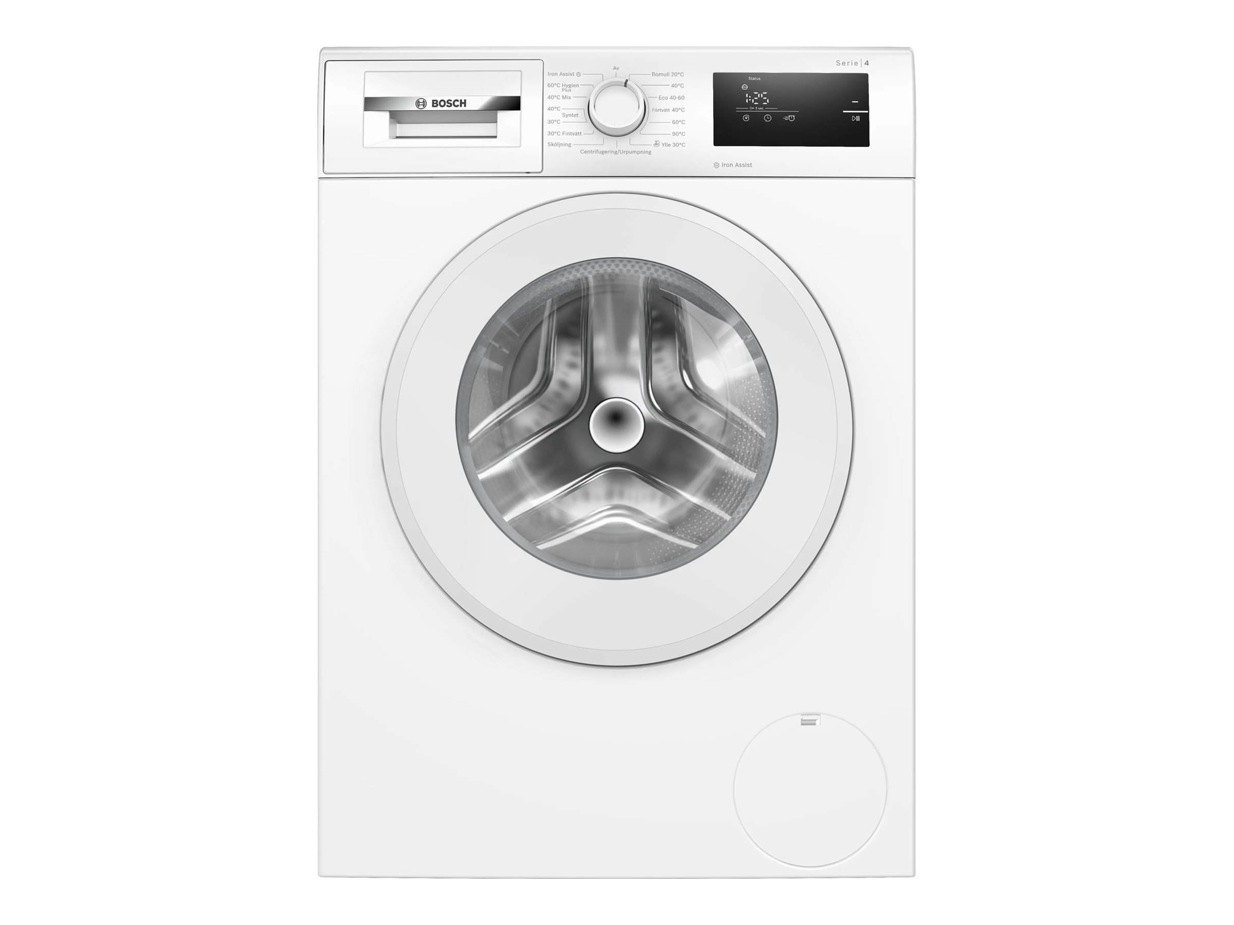 Bosch - Washing machine - WAN2808LSN - Energy efficiency class A - Front loading - Washing capacity 8 kg - 1400 RPM - Depth 63 cm - Width 60 cm - Display - LED - Steam function - White