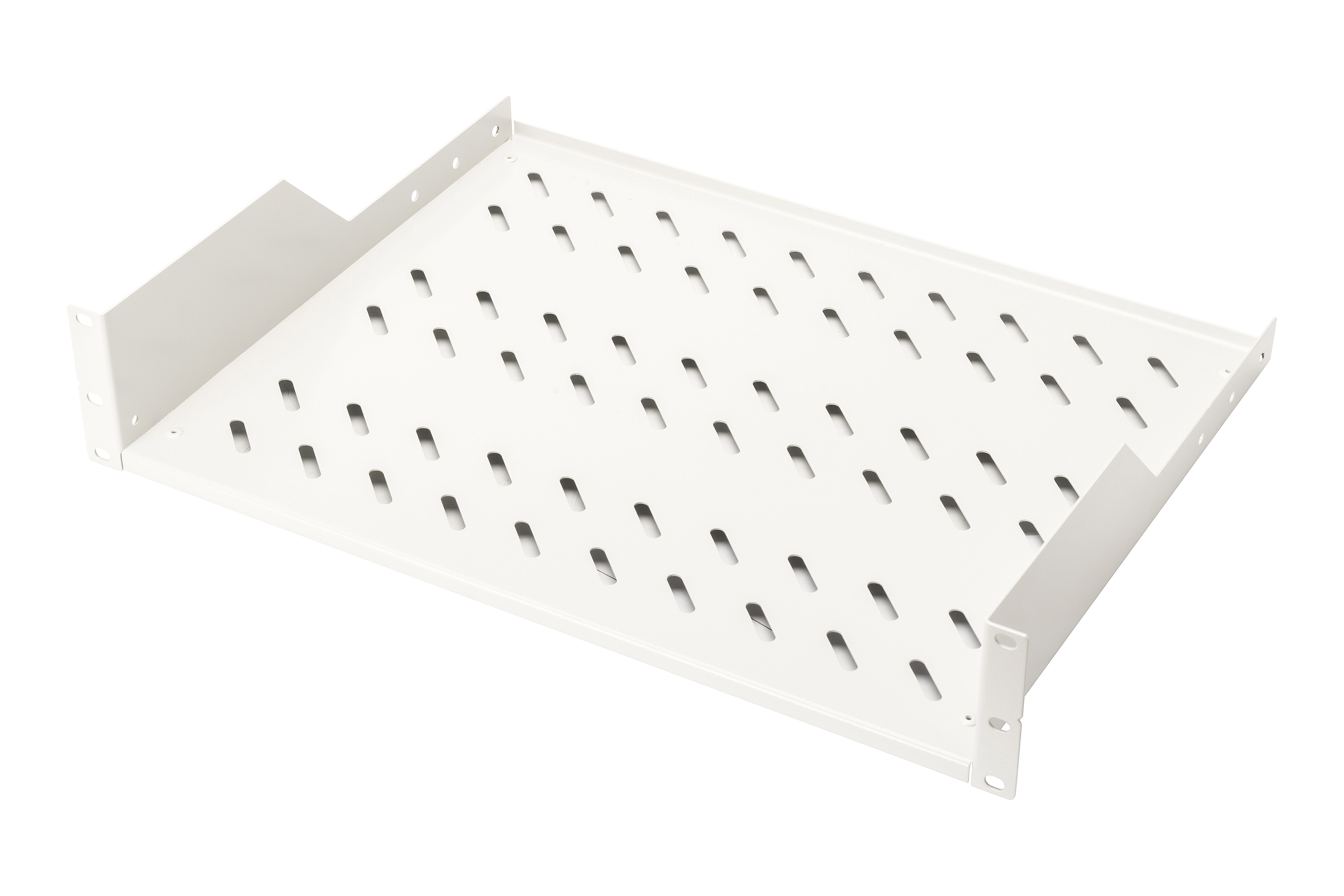 Digitus - Fixed Shelf for Racks - DN-97610 - Perfect for storage of components which are not 483 mm (19”) suitable; Slim design which takes space of 2 height units; Easy and quick to mount or dismount; Load capacity: 25 kg; Dimensions:  88 x 482 x 349 mm 