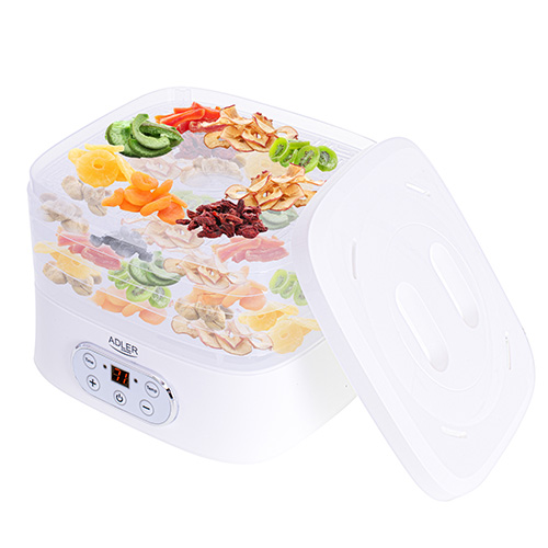 Adler - Food Dehydrator - AD 6658 - Power 230 W - Number of trays 5 - Temperature control - Integrated timer - White