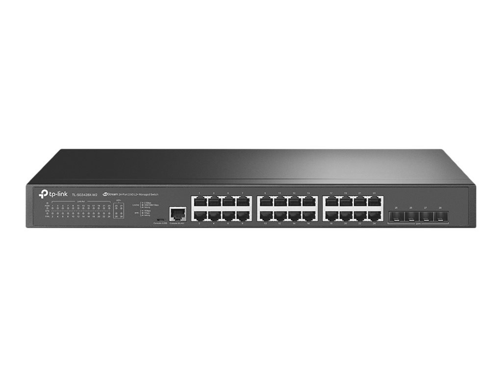 TP-LINK TL-SG3428X-M2 JetStream 24-Port 2.5GBASE-T L2+ Managed Switch with 4 10GE SFP+ Slots - TP-LINK - JetStream L2+ Managed Switch - TL-SG3428X-M2 - Managed L2+ - Rack Mountable - SFP+ ports quantity 4