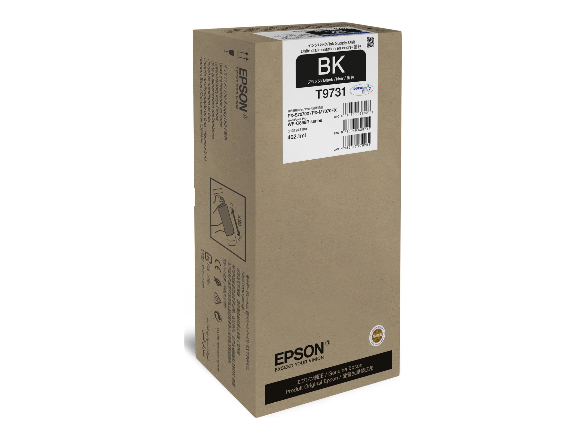 Epson WF-C869R Black XL Ink WorkForce Pro - Epson C13T97310N - Epson T9731 - XL size - black - original - ink pack - Ink pack - Black