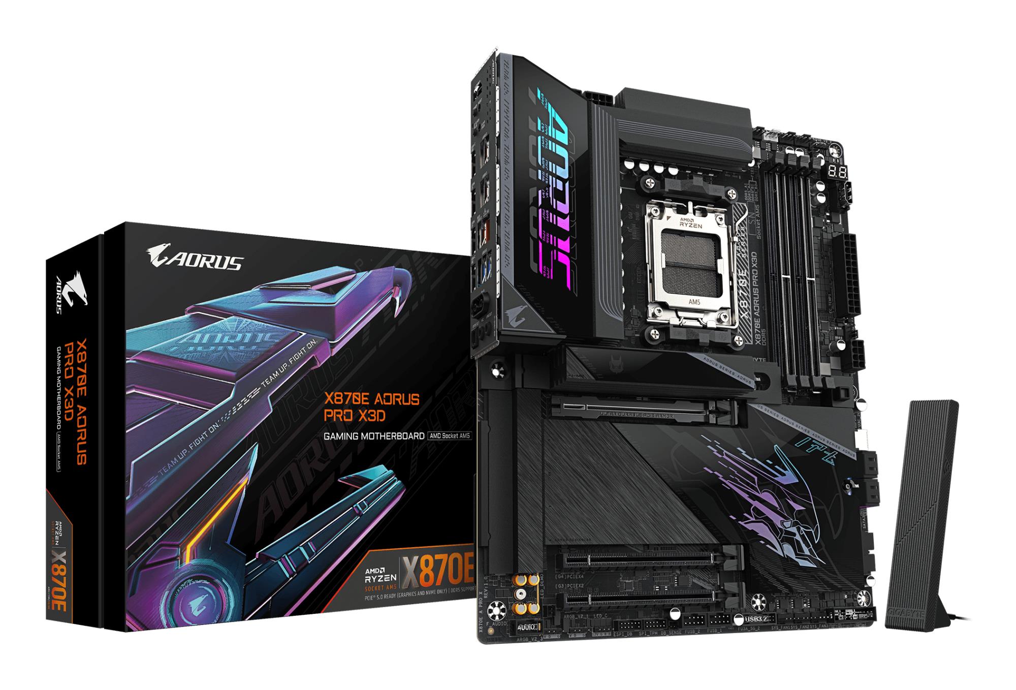 Mainboard|GIGABYTE|AMD X870E|Socket AM5|ATX|RAM DDR5-SDRAM|4xSlots|Wi-Fi Yes|Bluetooth Yes|4xNumber of M.2 (M) slots|GIGABYTE X870E AORUS PRO X3D|X870EAPROX