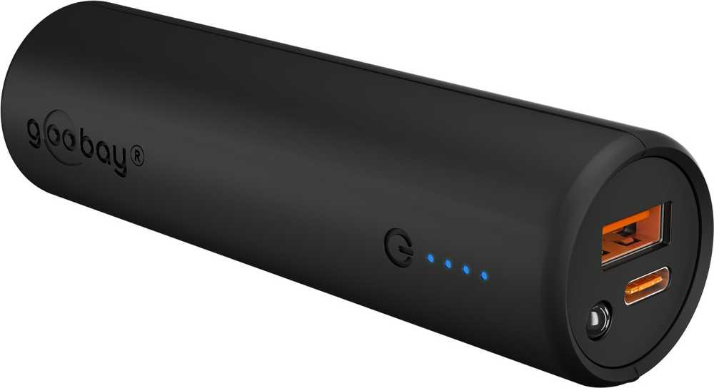 Goobay Bike Powerbank 5.0 with Reinforced Holder for Bicycle Handlebars - 60656 - 5000 mAh - Black