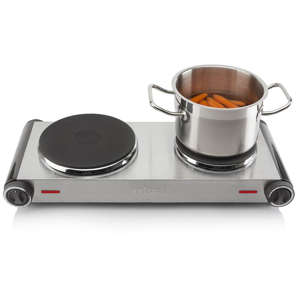 Tristar - Free standing table hob - KP-6248 - Number of burners/cooking zones 2 - Electric - Stainless Steel/Black