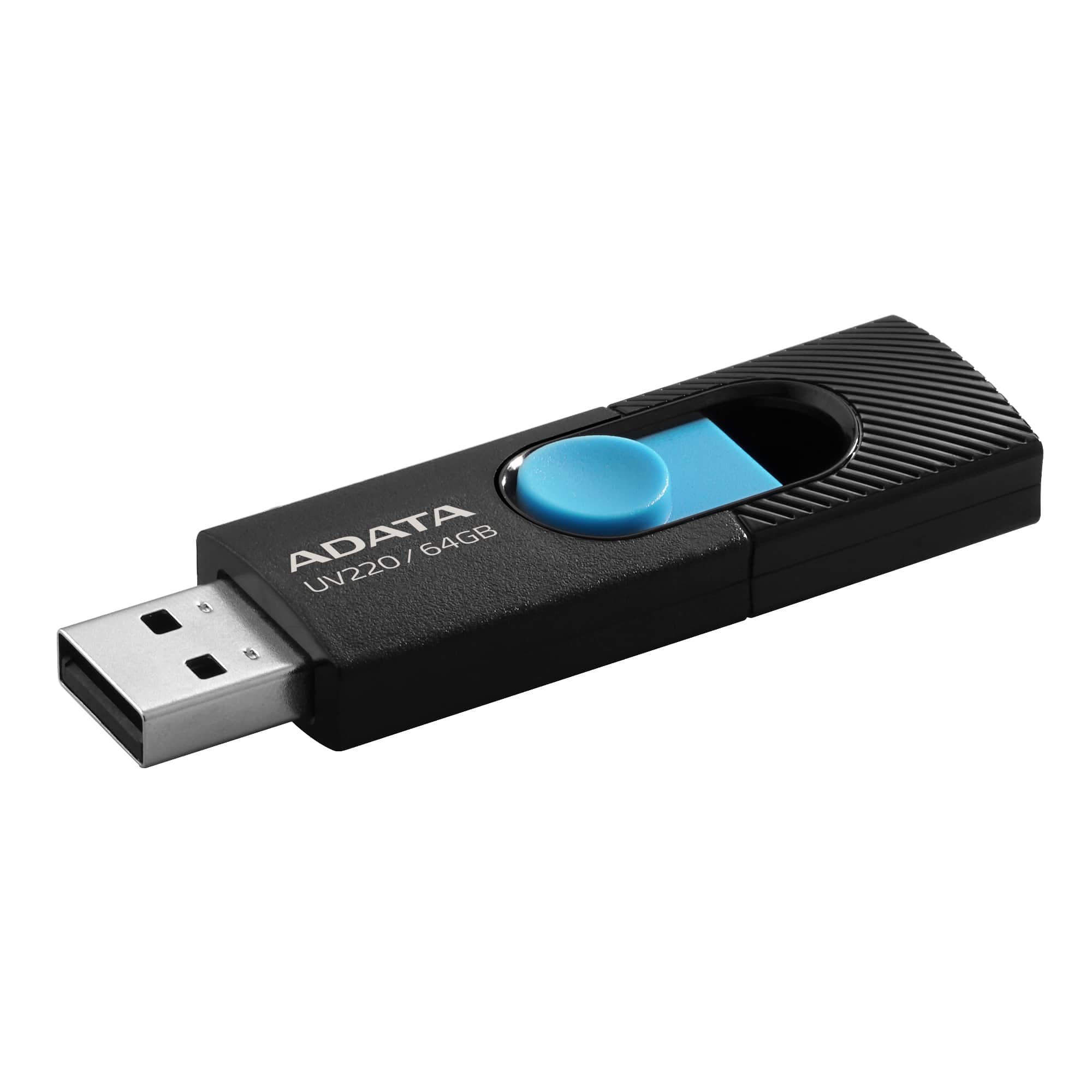 ADATA - USB Flash Drive - UV220 - 64 GB - USB Type-A - Black/Blue