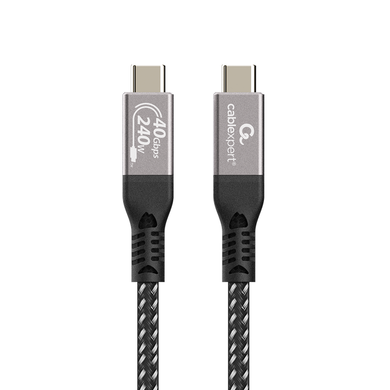 Cablexpert Premium USB4 Type-C charging and data cable, 40 Gbps, 240 W, 0.5 m - CCBP-USB4-CMCM240-0.5M